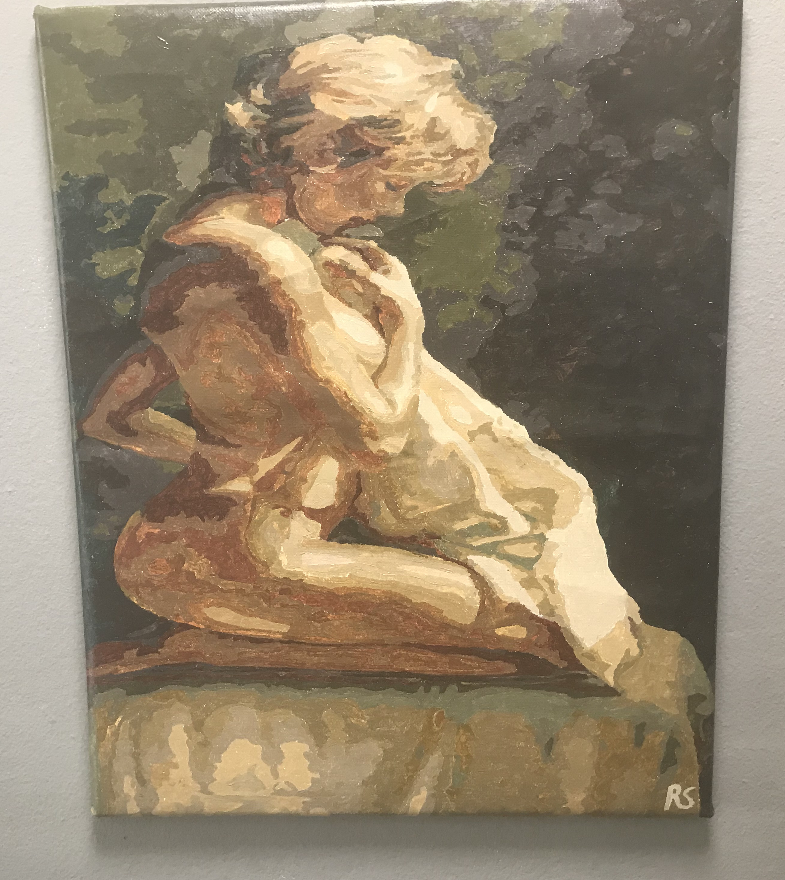 Product: Meisje in badkamer (40 x 50cm)